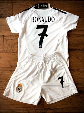 Ronaldo Kids Soccer Jersey Uniform Set of 2 Real Madrid Uniform Toddler Youth
